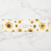 Sonnenblume Herbst Babydusche Wasserflaschenetikett (Einzelnes Label)