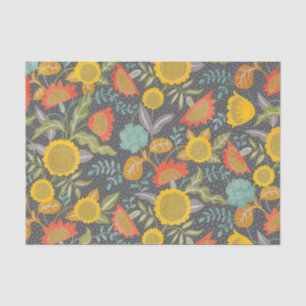Sonnenblume Herbstgarten Whimsical Botanisch Seidenpapier