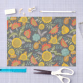 Sonnenblume Herbstgarten Whimsical Botanisch Seidenpapier (Handwerk)