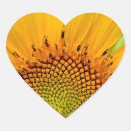 Sonnenblume Herz-Aufkleber