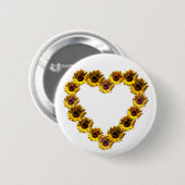 Sonnenblume-Herz Button (Vorne & Hinten)