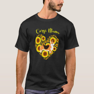 Sonnenblume Herz Corgi Corgi T-Shirt