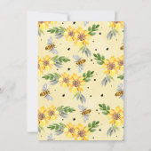 Sonnenblume Herz Mommy zu Bee Baby Dusche Einladung (Rückseite)