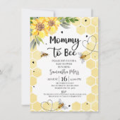 Sonnenblume Herz Mommy zu Bee Baby Dusche Einladung (Vorderseite)