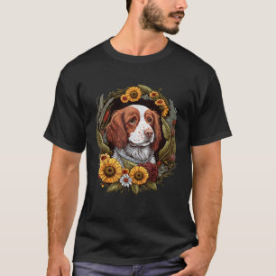 Sonnenblume Hippie Floral Brittany Spaniel Dog T S T-Shirt