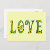 Sonnenblume Hippy-Liebe Postkarte (Vorne/Hinten)