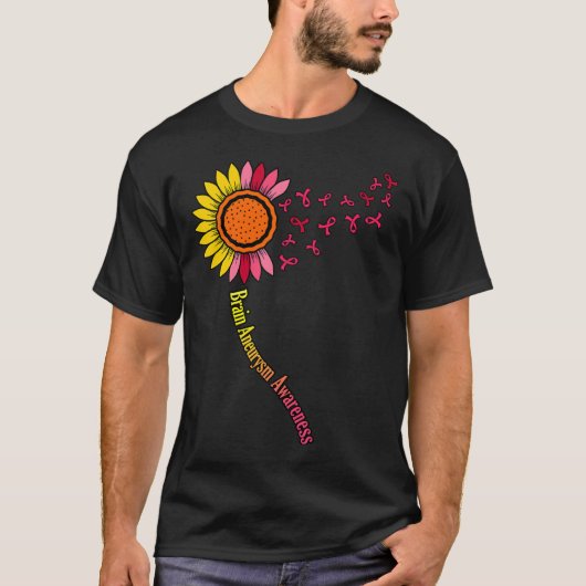 Sonnenblume Hirnaneurysma Aufklärung Monat Unterst T-Shirt (Vorderseite)