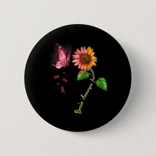 Sonnenblume Hirnaneurysma Bewusstsein Button (Vorderseite)