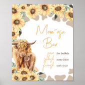 Sonnenblume Hochland Kuh Baby Dusche Mama Osa Bar Poster (Vorne)