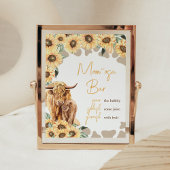 Sonnenblume Hochland Kuh Baby Dusche Mama Osa Bar Poster