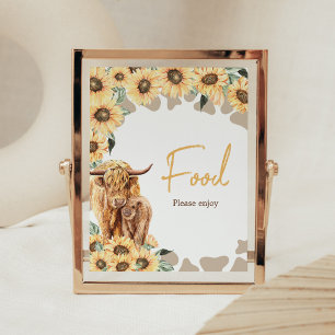 Sonnenblume Hochland Kuh Baby Dusche Nahrung Poster