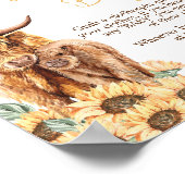 Sonnenblume Hochland Kuh Baby Dusche nicht sagen B Poster (Ecke)