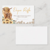 Sonnenblume Hochland Kuh Babydusche Windelwindeln Begleitkarte (Vorne/Hinten)