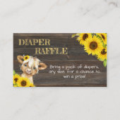 Sonnenblume Hochland Kuh Babydusche Windelwindeln Begleitkarte (Vorderseite)