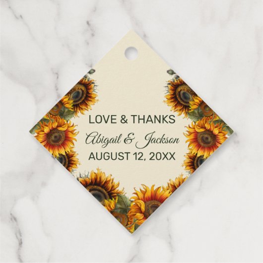 Sonnenblume Hochwald Grüne Blüte Geschenkanhänger (Rückseite)