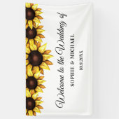 Sonnenblume Hochzeit Blütenweiß Gelb Einfach Banner (Vertikal)