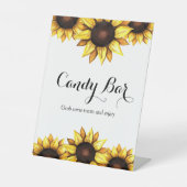 Sonnenblume Hochzeit Candy Bar Pedestal Zeichen Sockelschild (Vorderseite)
