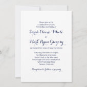 Sonnenblume Hochzeit Einladung Navy Blue Yellow (Rückseite)