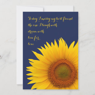 Sonnenblume Hochzeit Einladung Navy Blue Yellow