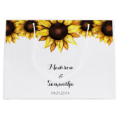 Sonnenblume Hochzeit gelb Große Geschenktüte (Vorderseite)