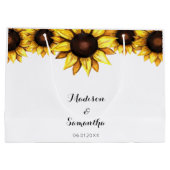 Sonnenblume Hochzeit gelb Große Geschenktüte (Rückseite)