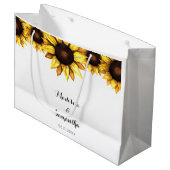 Sonnenblume Hochzeit gelb Große Geschenktüte (Vorderseite Schrägansicht)