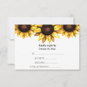 Sonnenblume Hochzeit Gelbe weiße Blüte RSVP Karte (Vorderseite)