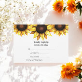 Sonnenblume Hochzeit Gelbe weiße Blüte RSVP Karte