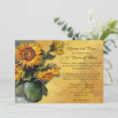 Sonnenblume Hochzeit Jahrestag Einladung (Stehend Vorderseite)