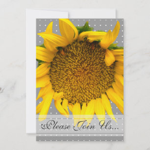 Sonnenblume-Hochzeit mit Punkten Einladung