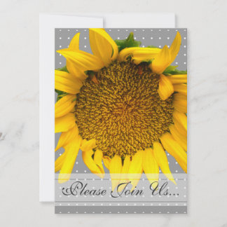 Sonnenblume-Hochzeit mit Punkten Einladung