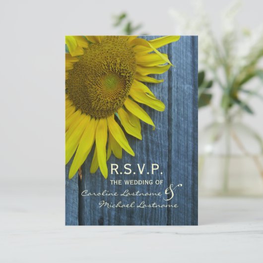 Sonnenblume Hochzeit RSVP (Stehend Vorderseite)