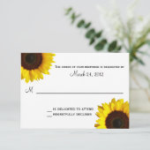 Sonnenblume Hochzeit RSVP Karte (Stehend Vorderseite)