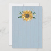 Sonnenblume Hochzeit rustikale Dusty Blue Barn Woo Einladung (Rückseite)