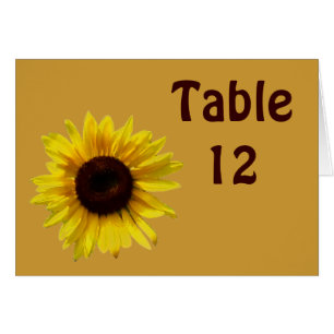 Sonnenblume-Hochzeit - Tischnummer-Karte
