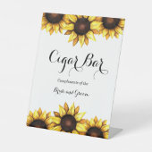 Sonnenblume Hochzeit Zigarre Bar Pedestal Zeichen Sockelschild (Vorderseite)