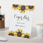 Sonnenblume Hochzeit Zigarre Bar Pedestal Zeichen Sockelschild (In SItu)