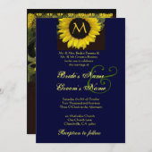 SONNENBLUME Hochzeits-Einladung Einladung (Vorne/Hinten)