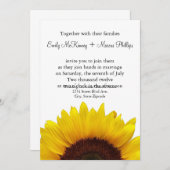 Sonnenblume-Hochzeits-Einladung Einladung (Vorne/Hinten)