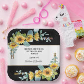 Sonnenblume Hochzeitspapier (schwarz) Pappteller (Party)