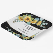 Sonnenblume Hochzeitspapier (schwarz) Pappteller (Gewinkelt)
