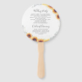 Sonnenblume | Hochzeitsprogramm Fächer (Rückseite)