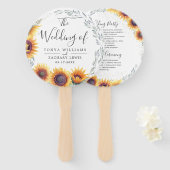 Sonnenblume | Hochzeitsprogramm Fächer (Vorne und Hinten)