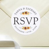 Sonnenblume | HochzeitsrSVP Runder Aufkleber