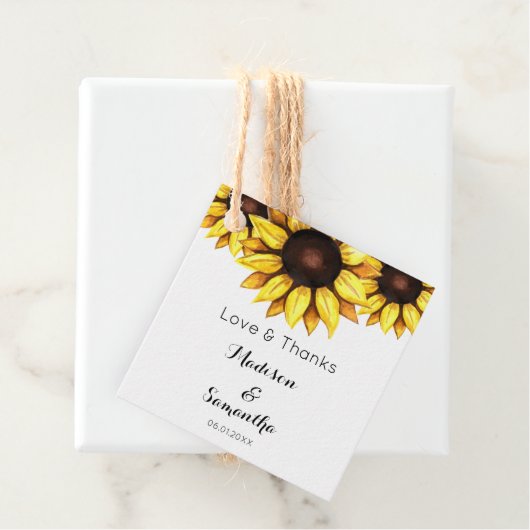 Sonnenblume Hochzeitsstift Brautparty Rustic Kraft Geschenkanhänger (Beispiel)