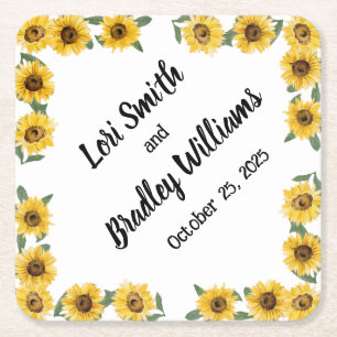 Sonnenblume Hochzeitstag Untersetzer