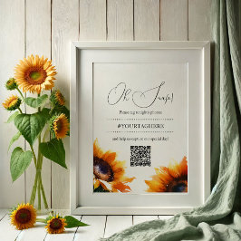 Sonnenblume Hochzeitstempel Poster