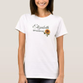 Sonnenblume Hochzeitswald Grüne Bridesmaid T-Shirt (Vorderseite)