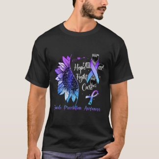 Sonnenblume Hoffnung Kampf Heilung Suizidpräventio T-Shirt