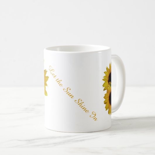 Sonnenblume höhlt Tassen-sonnige gelbe Kaffeetasse (VorderseiteRechts)